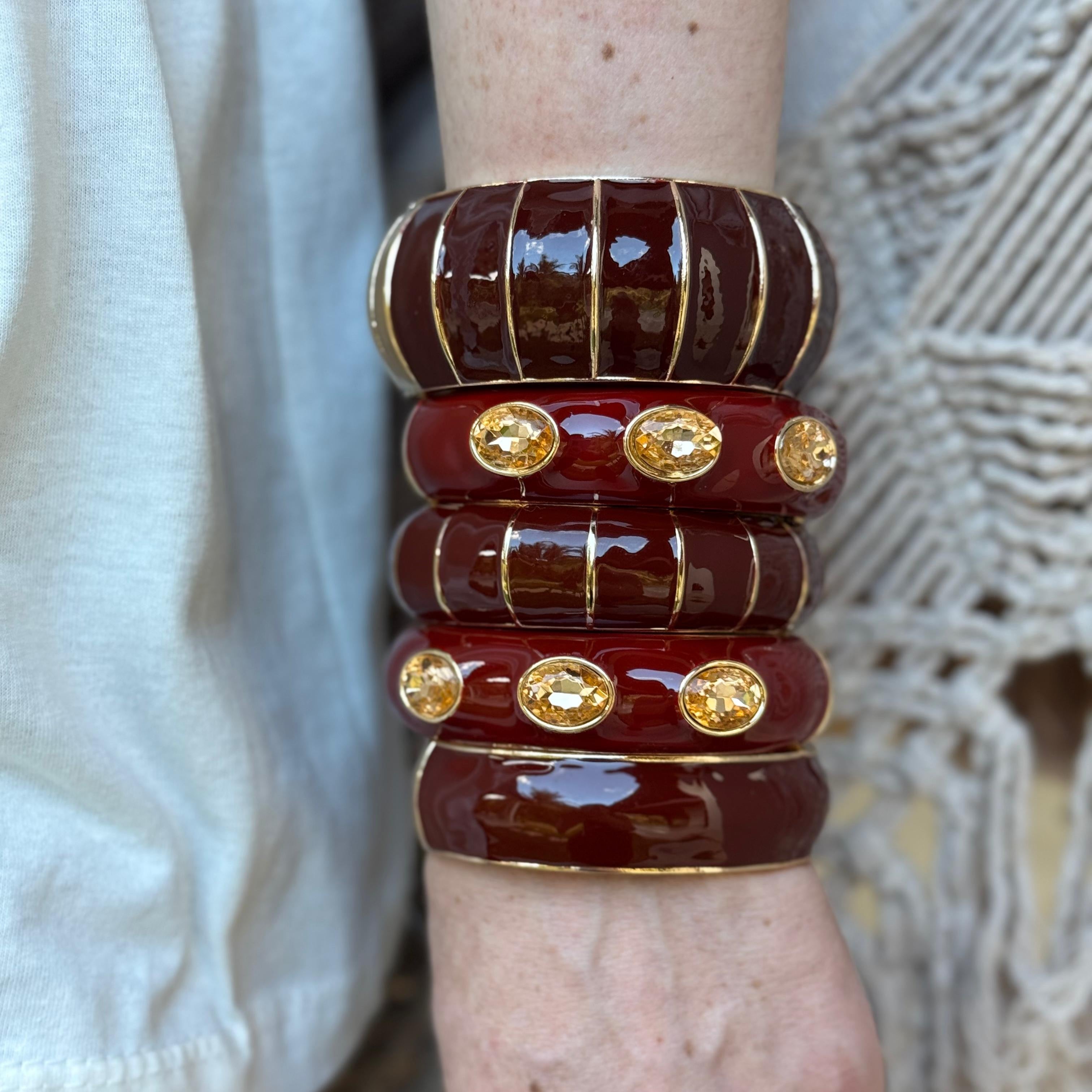 Bracelete Esmaltado Bordô