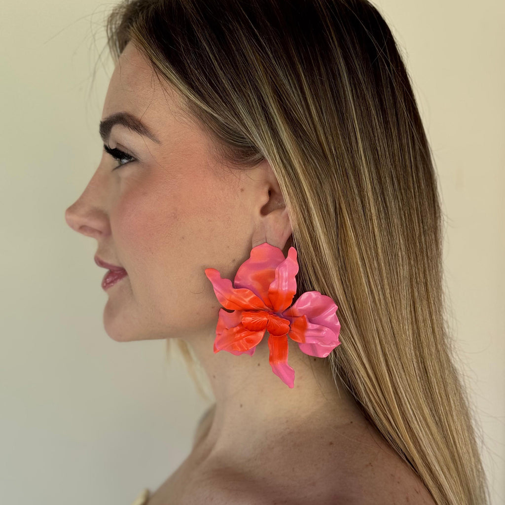 Brinco Orquídea Matizada Rosa