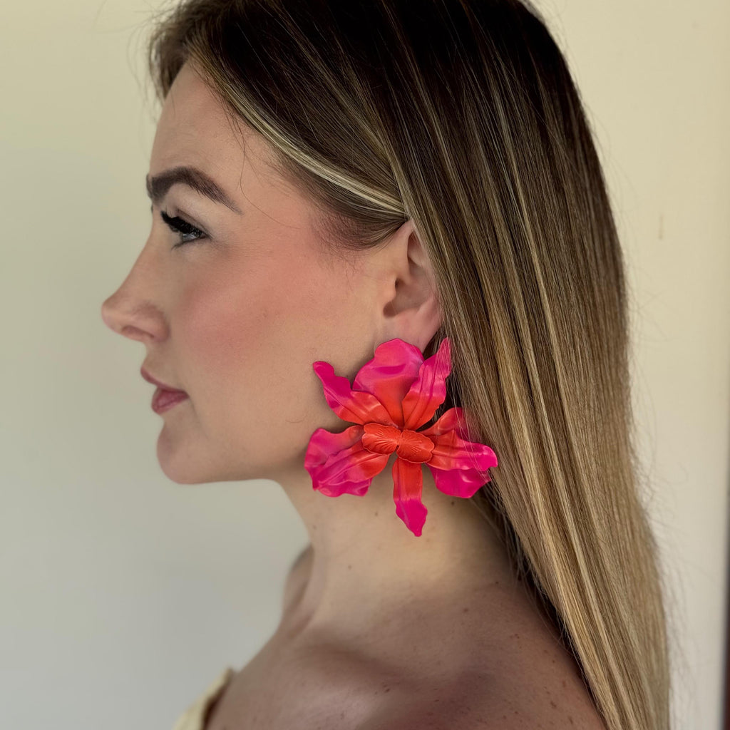 Brinco Orquídea Matizada Pink