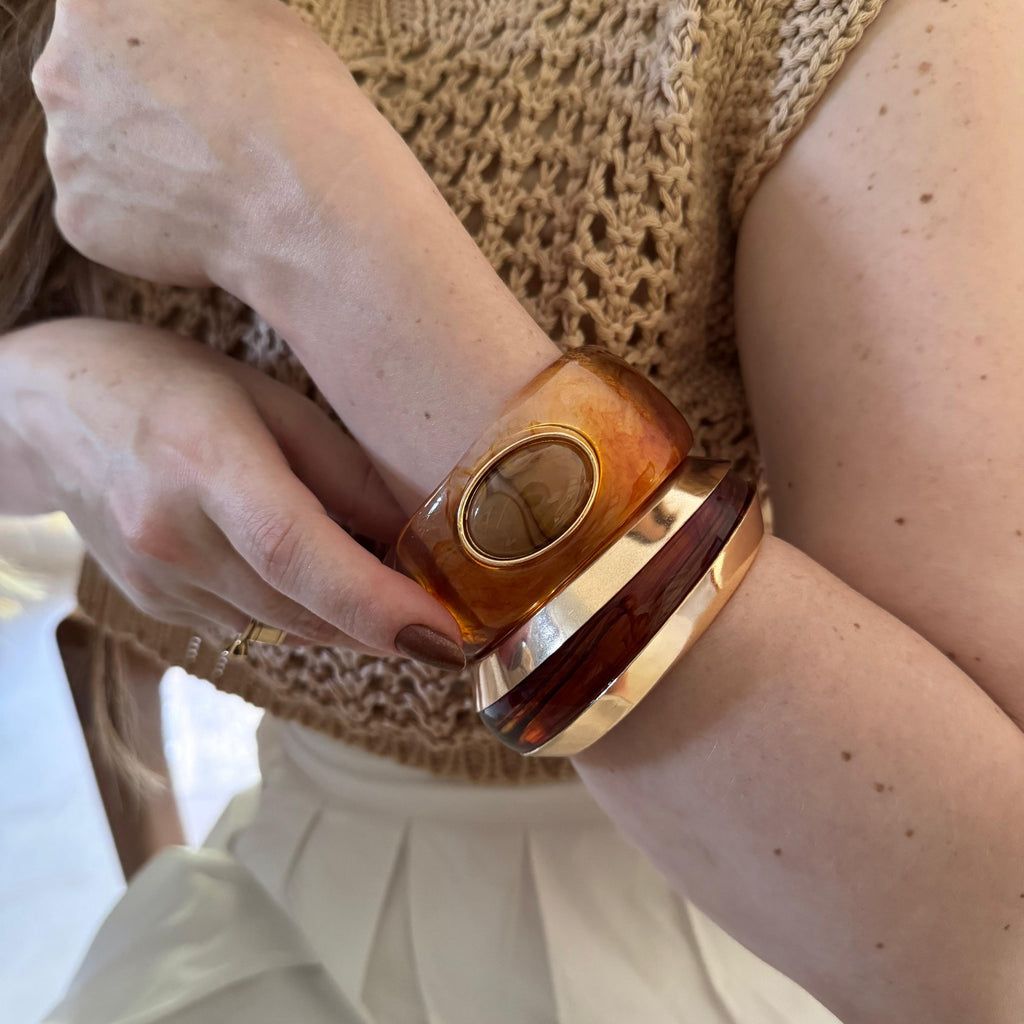 Bracelete Resina Âmbar