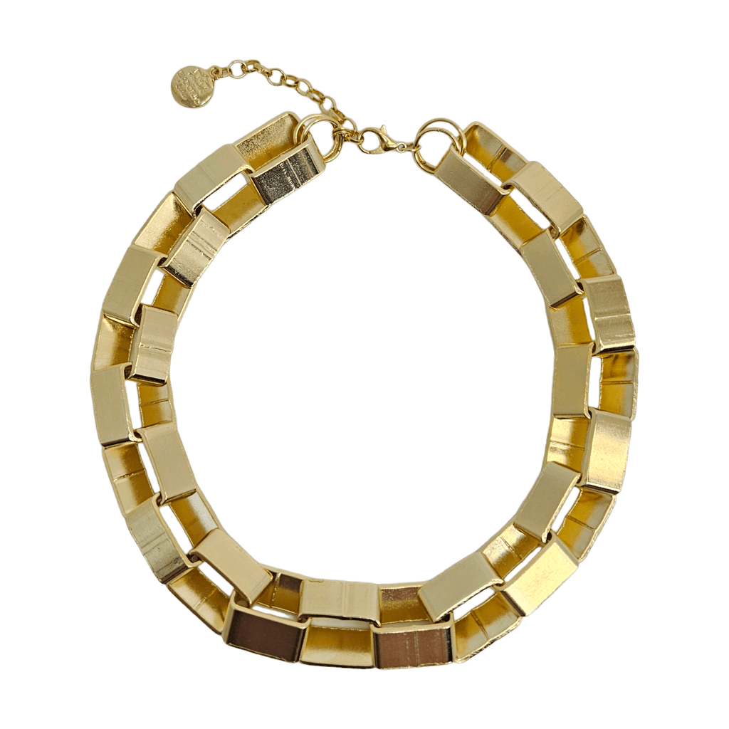 Colar Elos Quadrados Dourado
