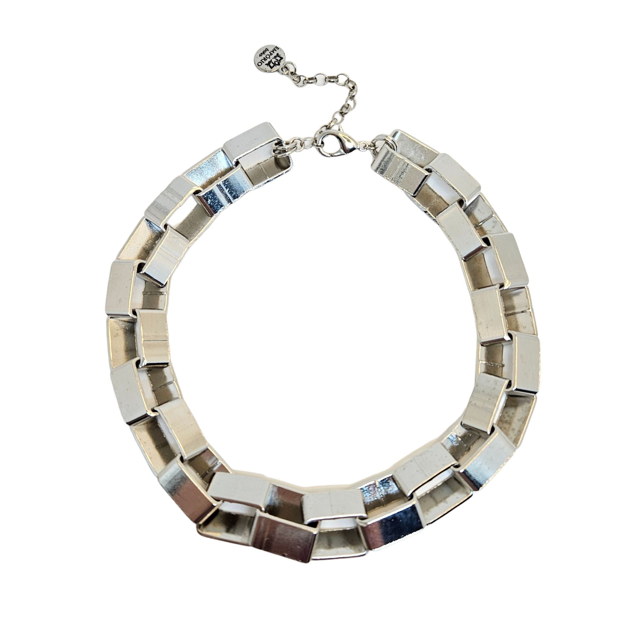 Colar Elos Quadrados Prata