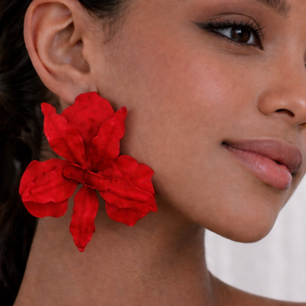 Brinco Orquídea Vermelha