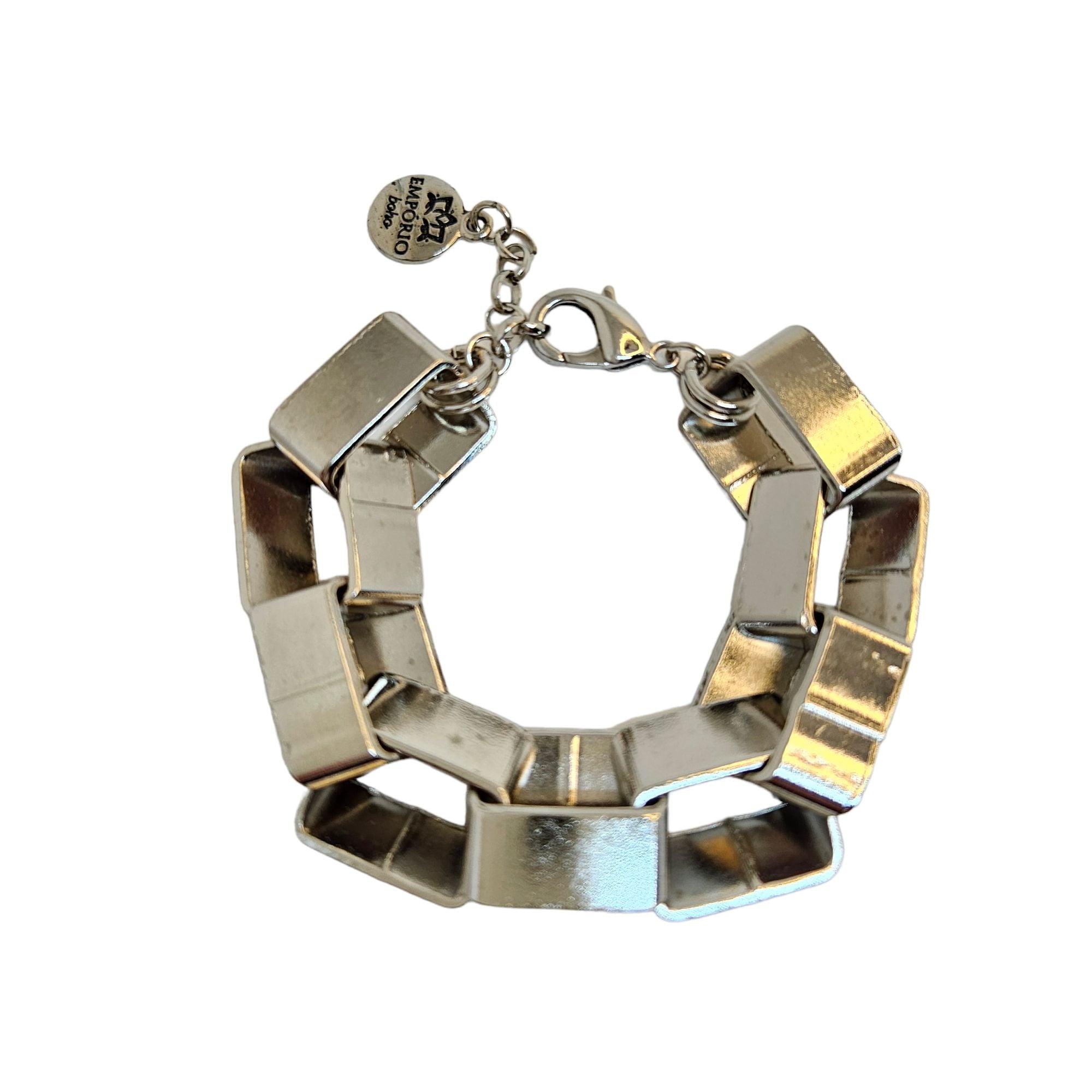 Pulseira Elos Quadrados Prata